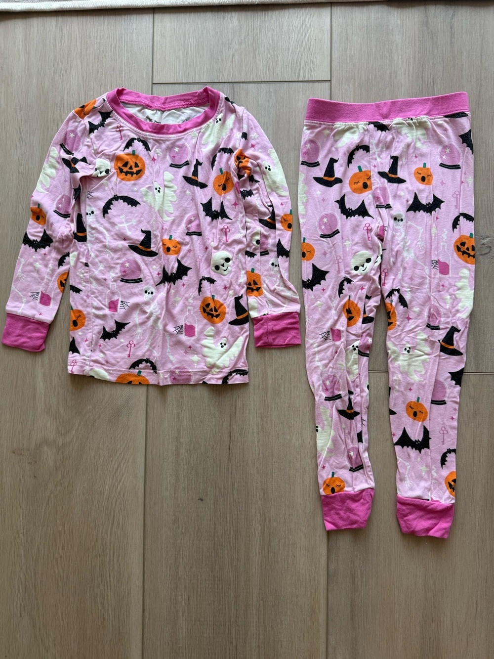 Little Sleepies Pink Glowing Ghouls Halloween Pajama Set - Glow in the Dark!